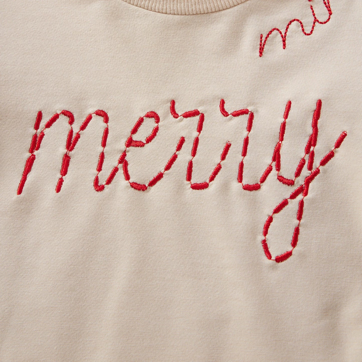 Mommy and Me Matching Christmas Sweatshirt - Letter Embroidery Long Sleeve