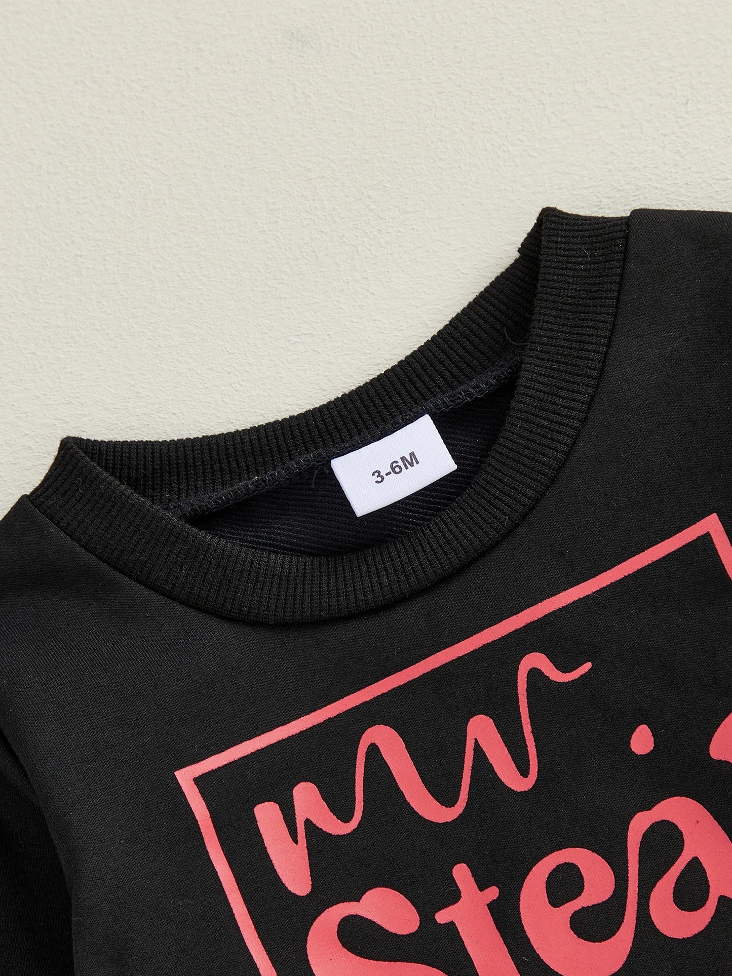 Baby Boys Valentine's Day Outfit Set - Heart Print Sweatshirt & Pants