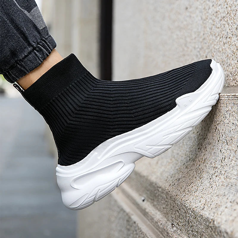 Men's Casual Sports Mesh Running Slip On Breathable Designer Tennis Shoes Walking Sneakers