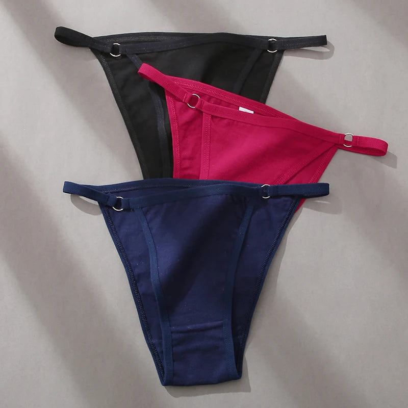 Cotton Bikini Briefs 3-Pack - Low Waist Soft Underwear for Women M-2XL