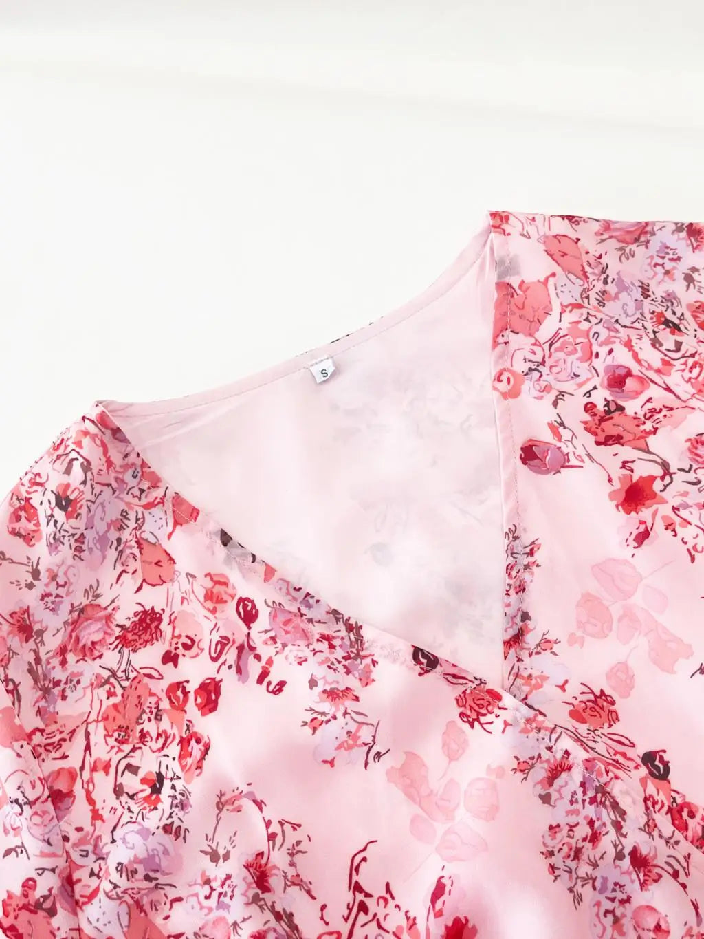 Women's Autumn Winter Half Sleeve Flower Print Elegant V-neck Casual A-Line Knee-Length High Waist Dress