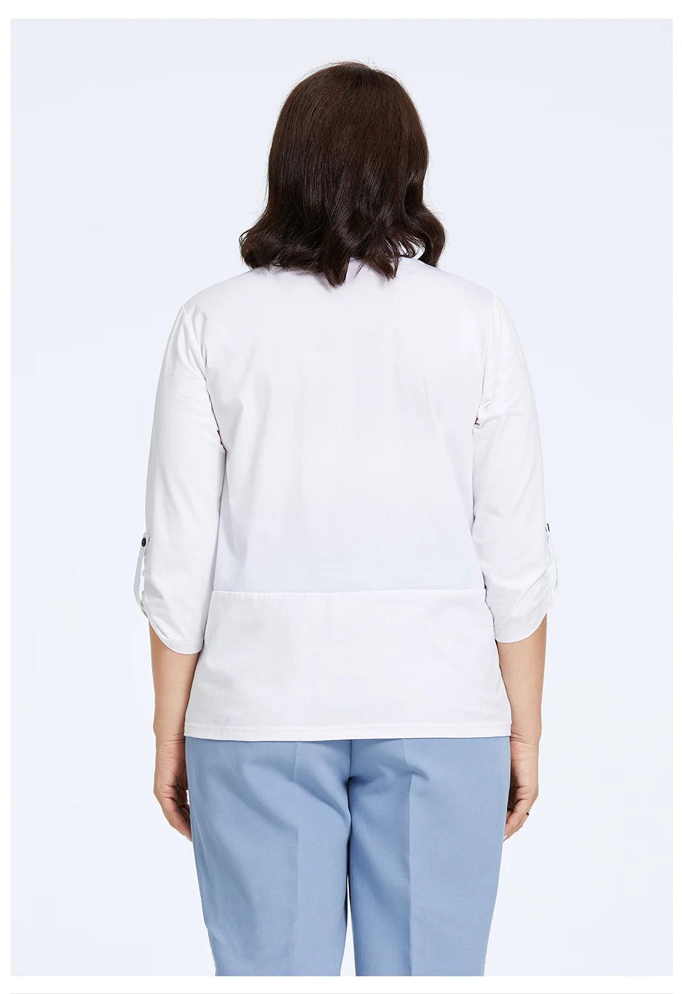 Women's Blouses Elegant Lapel Stitching Plus Size Shirt