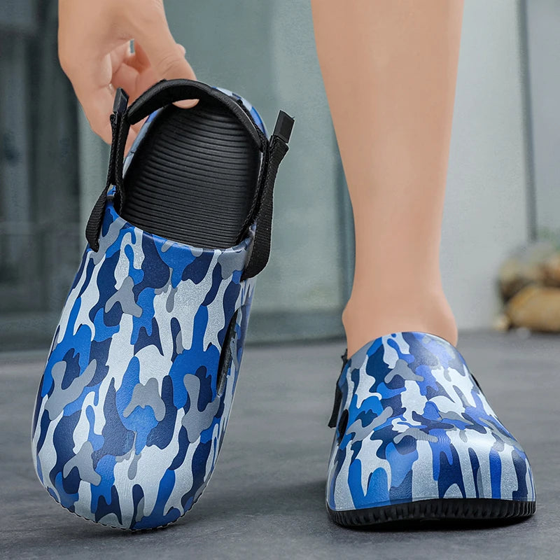 Men's Summer Slippers Sandals Camouflage Clogs Beach Slippers Flip Flop Casual Slides