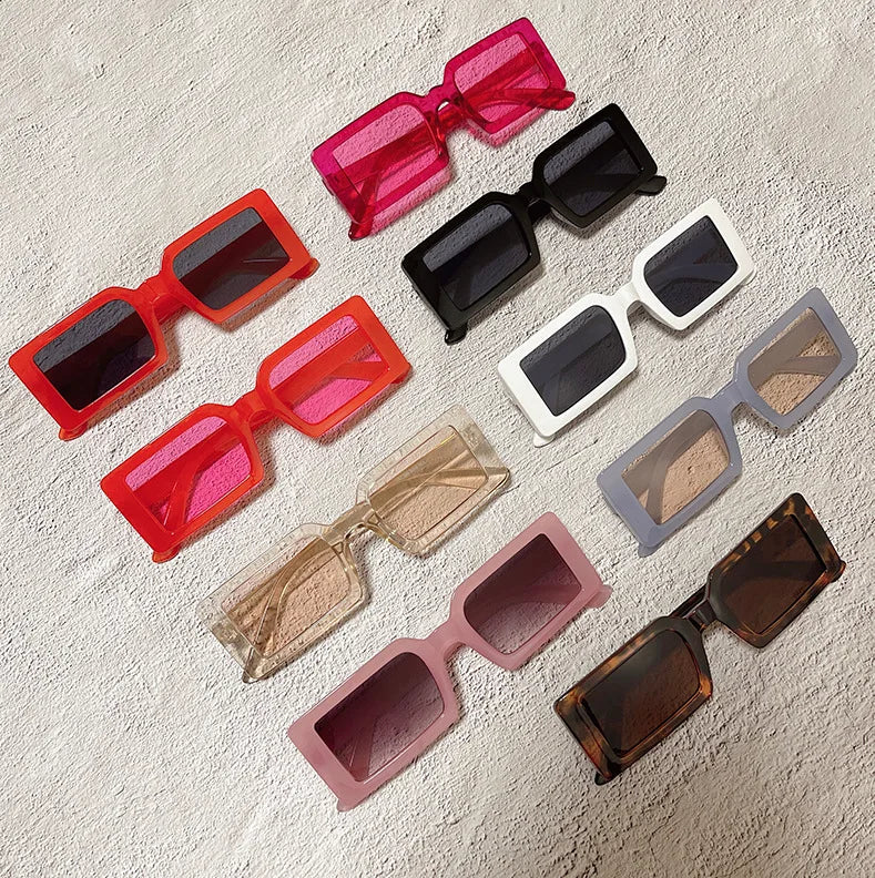 Women's Rectangular Sunglasses - Small Frame Beach Eyewear UV400