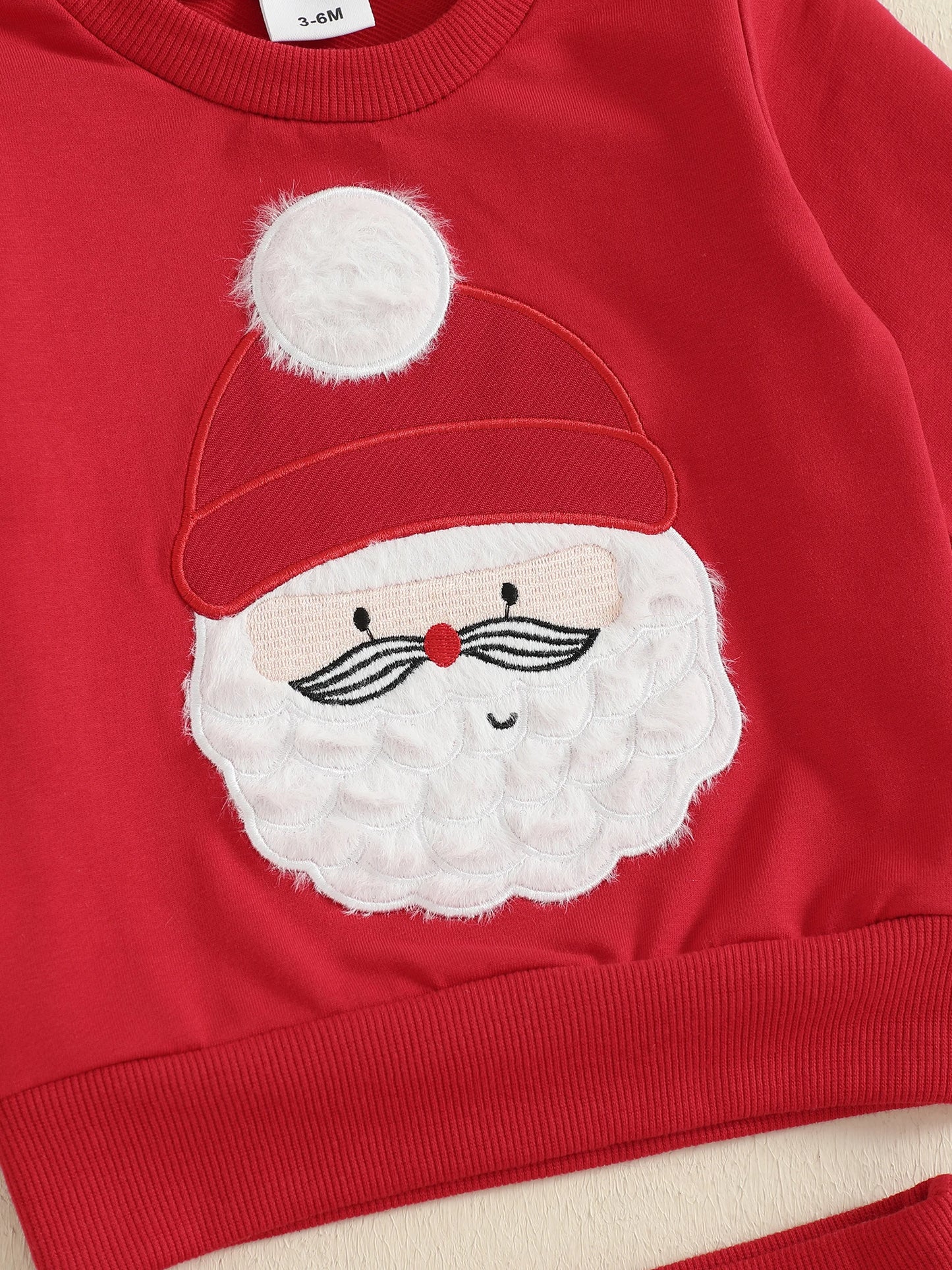 Infant Baby Boys Christmas 2-Piece Clothing Set - Santa Claus Embroidery Top & Pants (0-3Y)