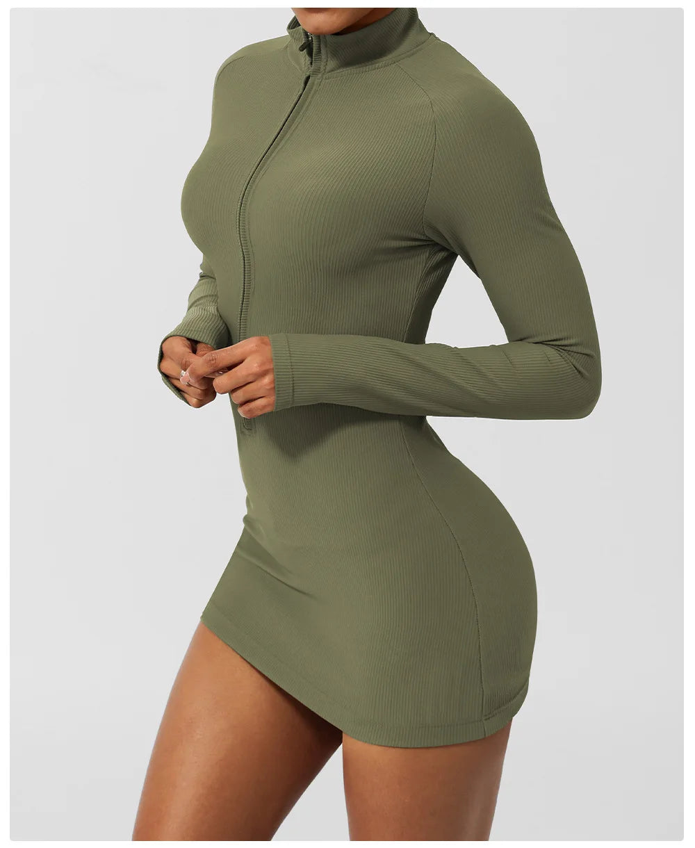 Women's Summer Yoga Slim Fit Ribbed Fabric Gym Breathable Quick Dry Tennis Sportswear Skirt