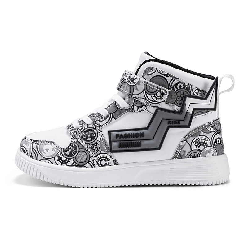 Children's Mirror PU Sneakers