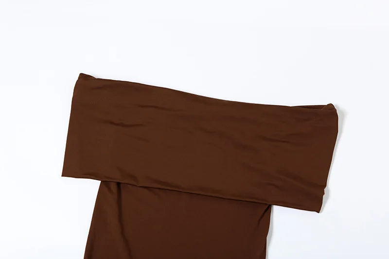 Women's Ruched Elegant Off Shoulder Party Back Split Backless Bodycon Dress