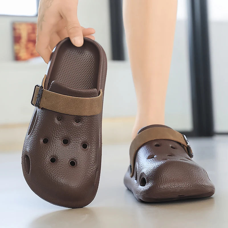 Men's Summer Adjustable Slides Clogs Quick Dry Beach Sandals Comfortable Slippers