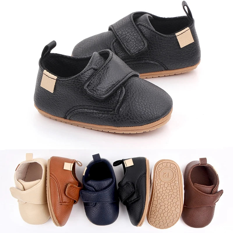 Toddler Baby Boys Girls Causal First Walker Shoes PU Leather Sneakers Soft Sole Cute Baby Flats Shoes