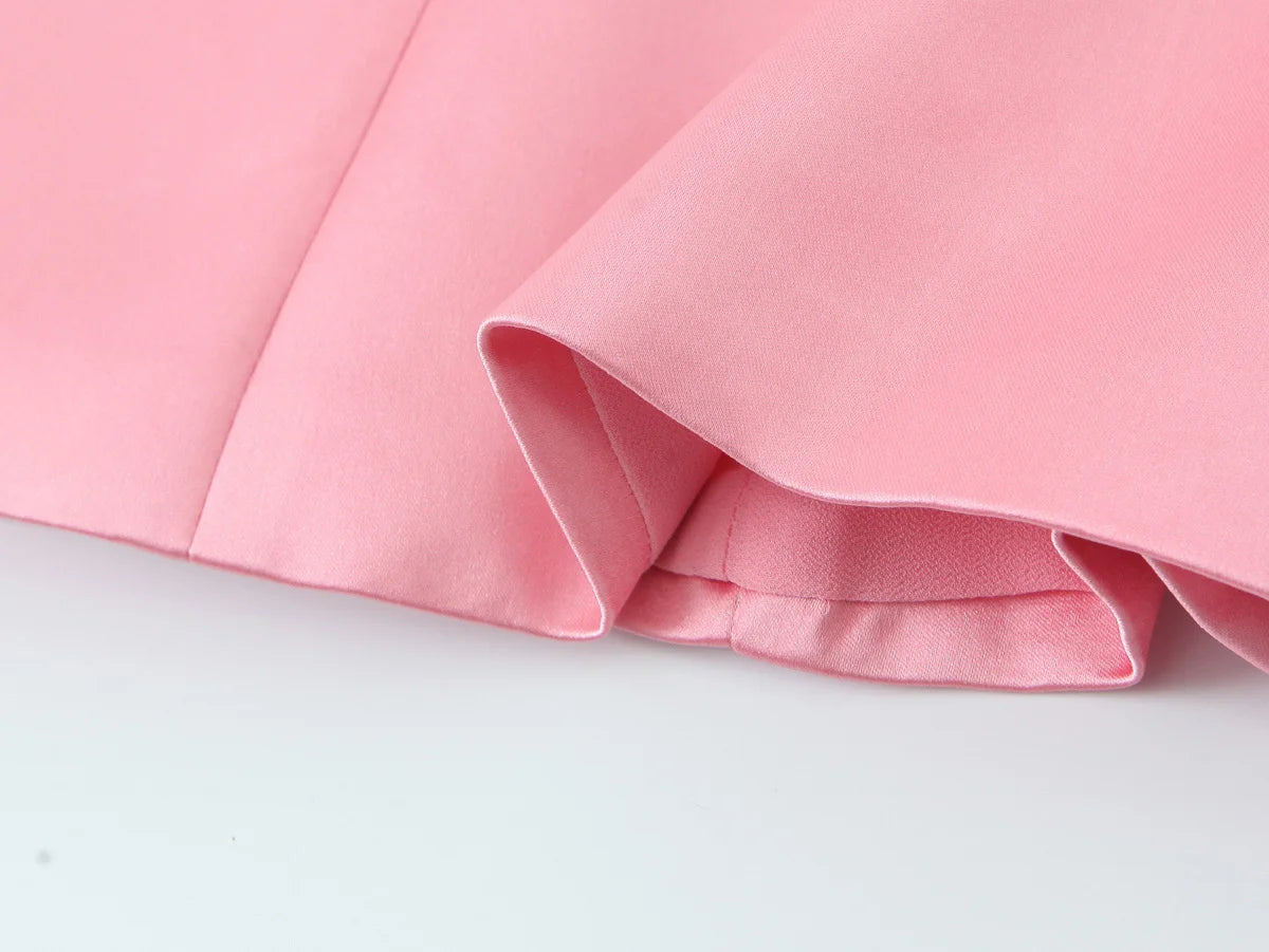 Women's Summer Sleeveless Slim Fit Butterfly Bow Decoration Silk Texture Top