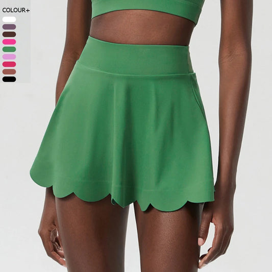 Tennis Skirt with Built-in Shorts - Quick Dry Athletic Skort