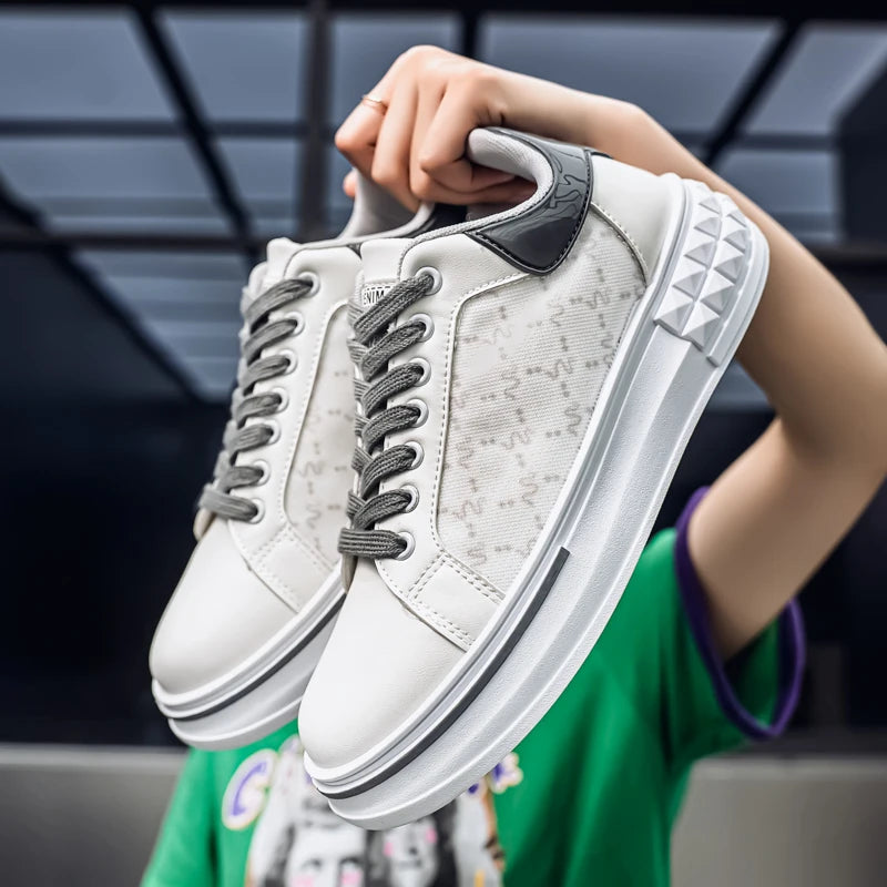 Men's Platform Skateboard Vulcanized Sneakers - Breathable Running Tennis Shoes