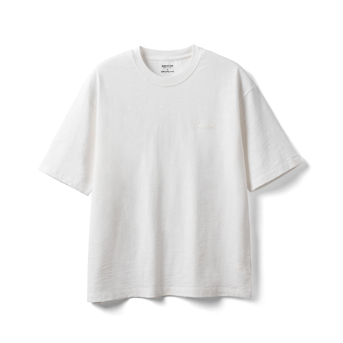 Heavyweight 300gsm Slub Cotton Oversized T-Shirt with Letter Embroidery