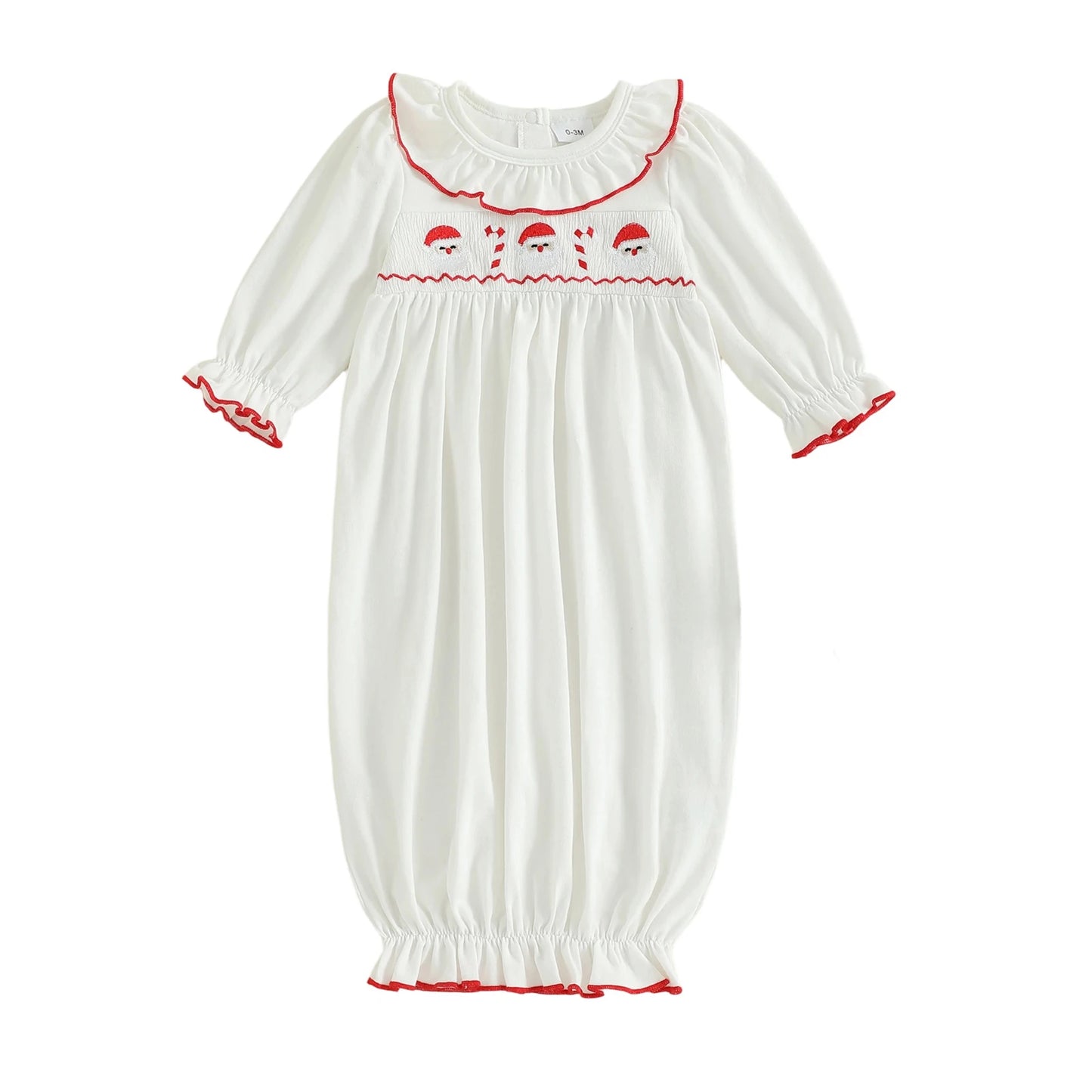 Newborn Baby Christmas Romper - Embroidery Long Sleeve Autumn Winter Set (0-3M)