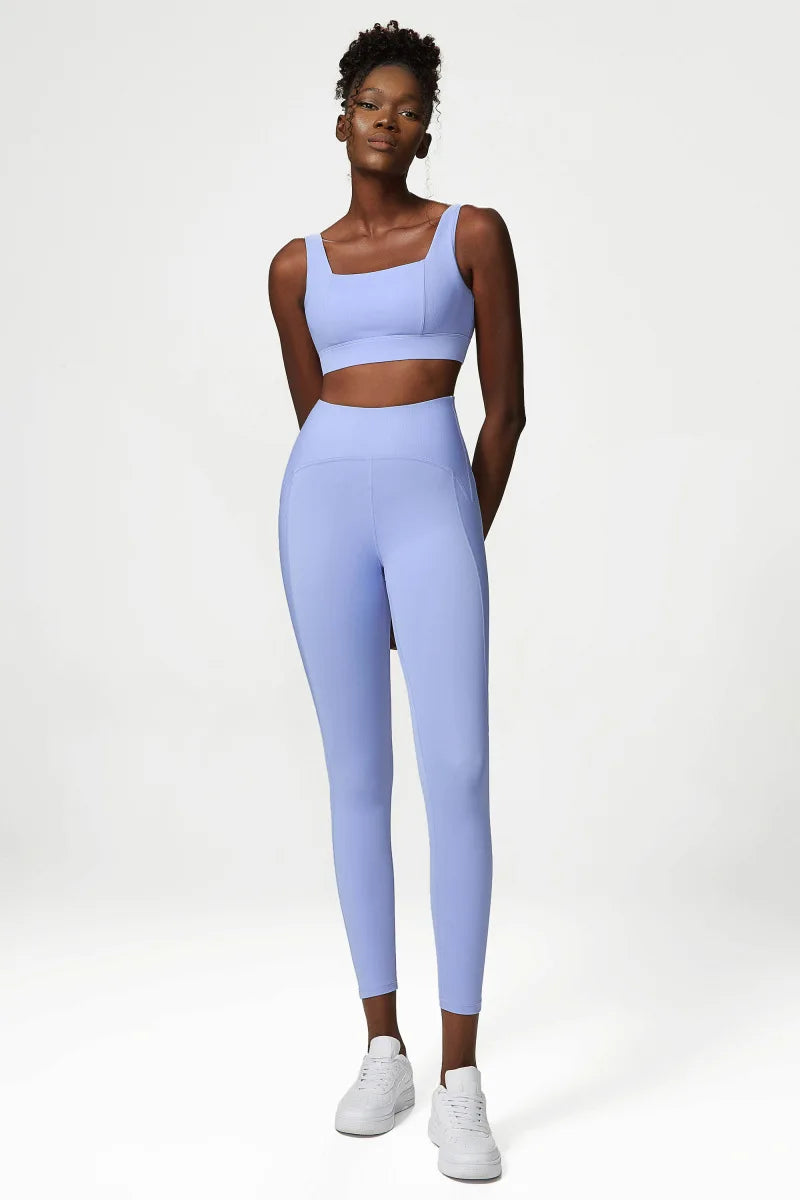 Women's 2 Pieces Fitness Yoga Set - Stretchy Sports Gym Sports Bra and High Waist Workout Leggings