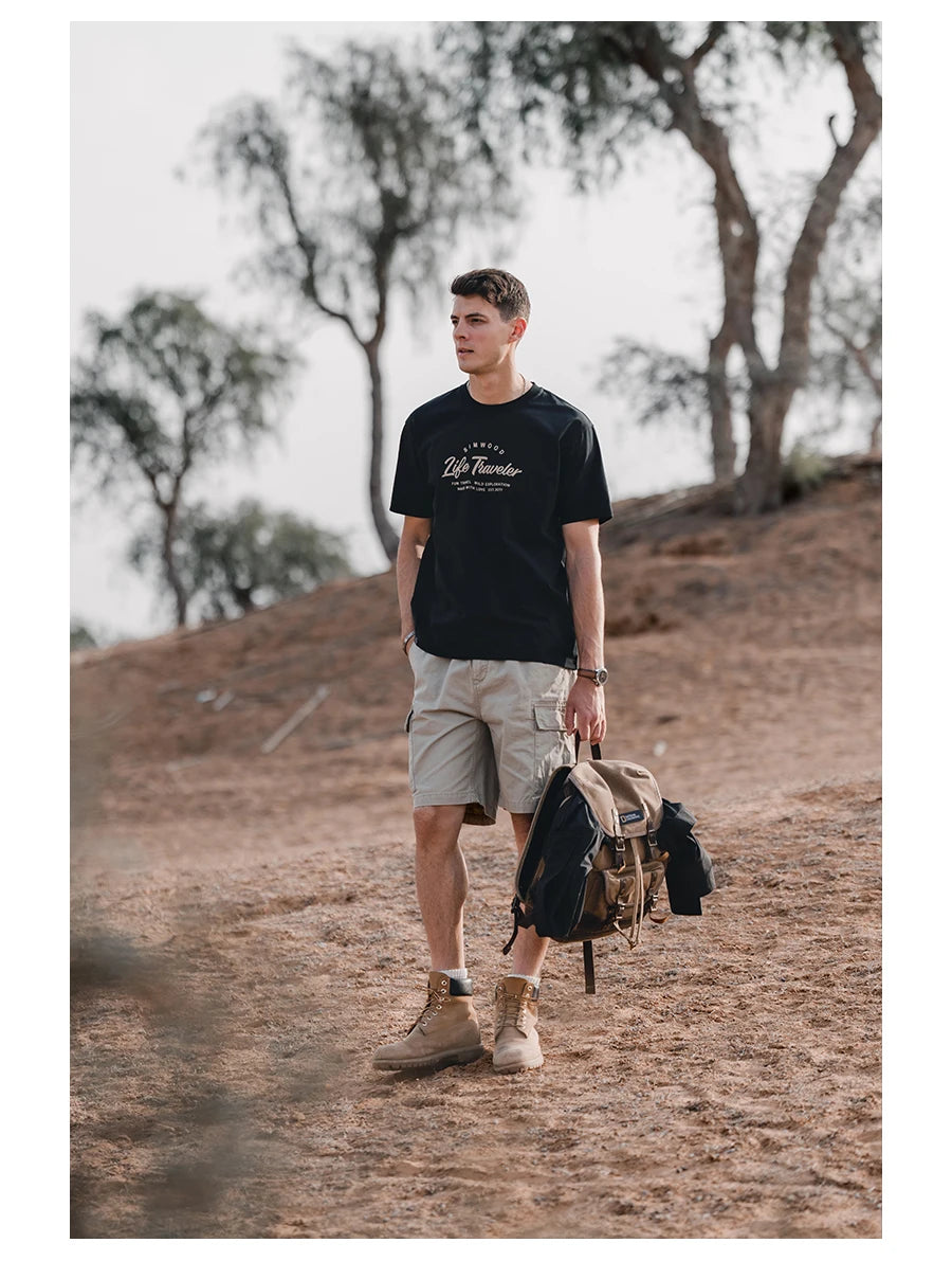 Men's Loose Cargo 320gsm Lightweight Outdoor Vintage 100% Cotton Shorts