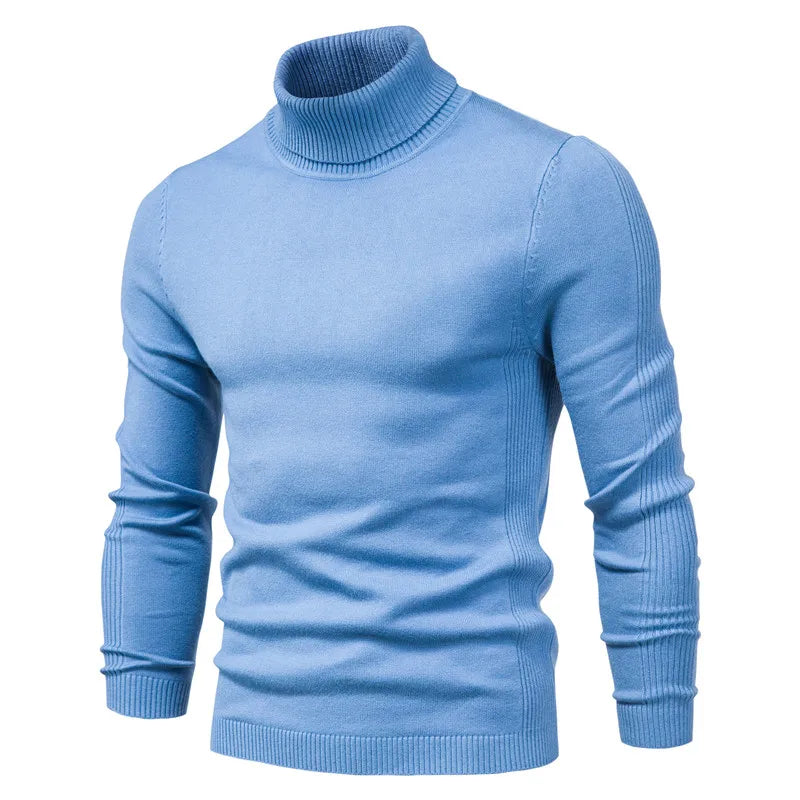 Men's Sweaters Casual Thick Pullover Slim Fit Turtleneck Sweater