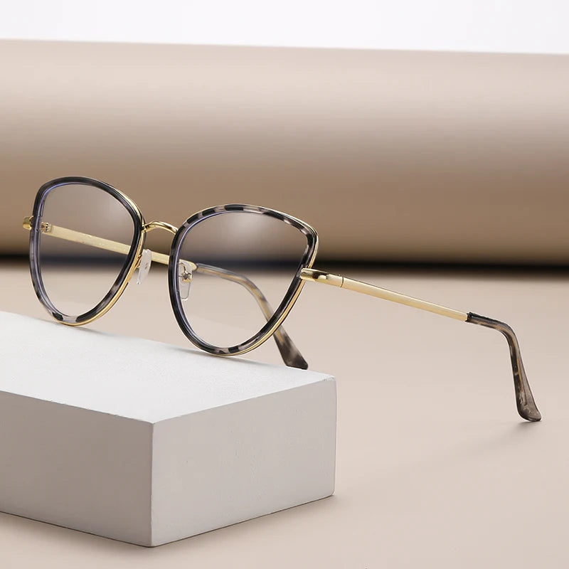 Fashion Cat Eye Eyeglass Frame - Anti Blue Light Prescription Compatible for Women