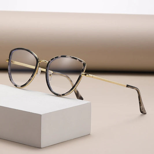 Fashion Cat Eye Eyeglass Frame - Anti Blue Light Prescription Compatible for Women