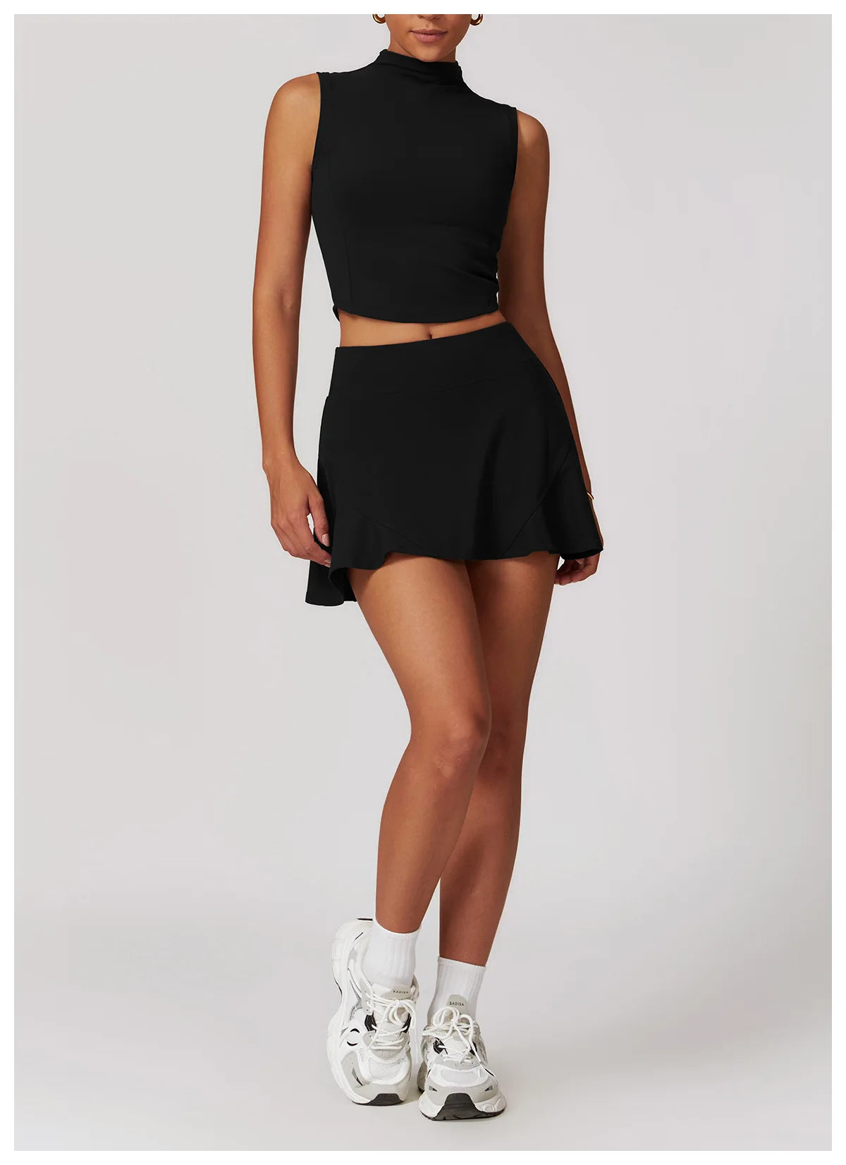 High Waist Sports Skirt - Quick Dry Yoga Skirt with Lined Shorts