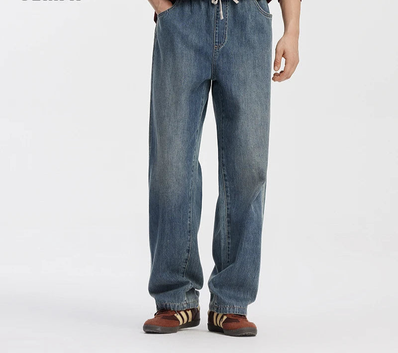 Retro Loose Straight Leg Jeans - Versatile Autumn Long Pants