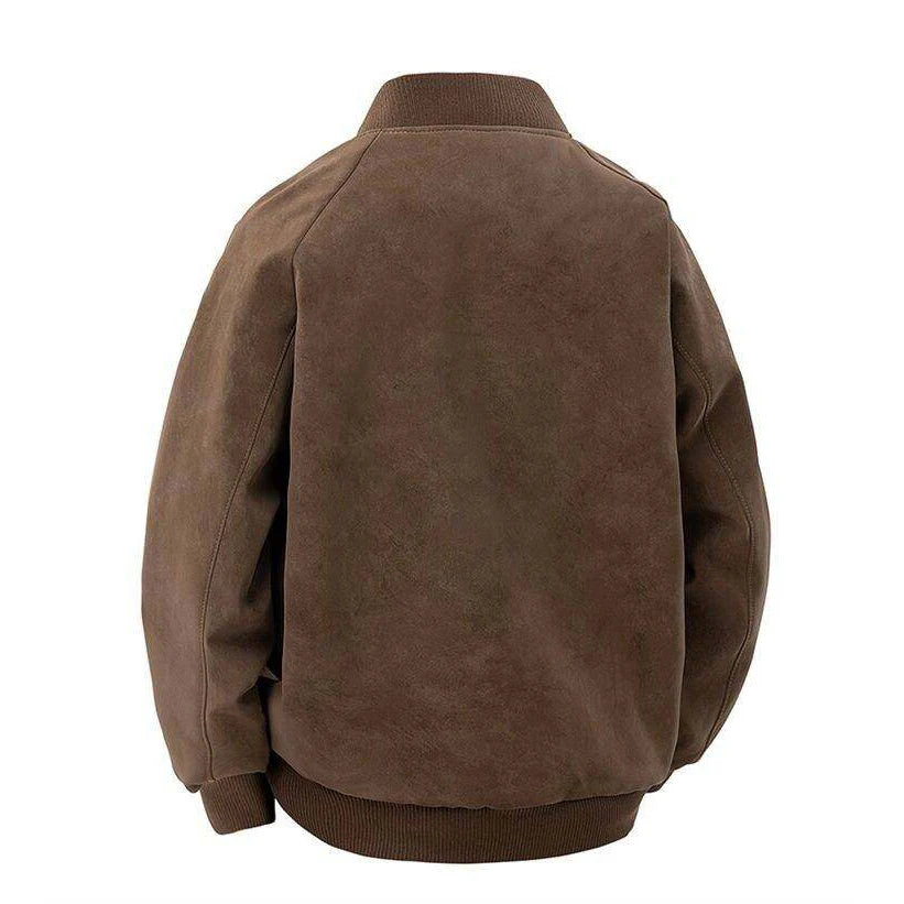Men's Moto Biker PU Leather Jacket - Baseball Collar Casual Outerwear