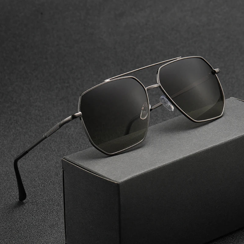 Double Beam Sunglasses - Retro Toad Mirror Driving Eyewear with UV400