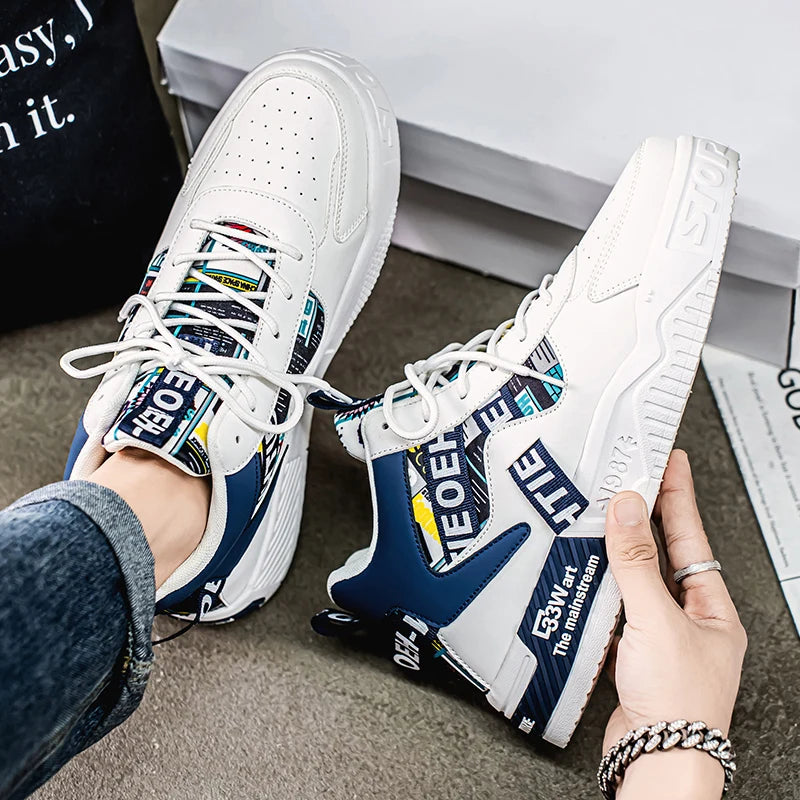 Men's Casual Versatile Sports Lace Up Vulcanized Sneakers