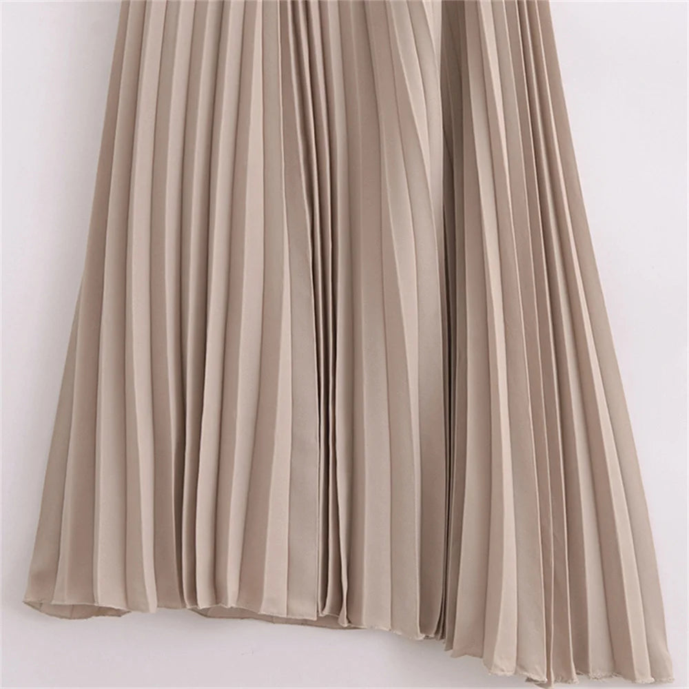 Women's Summer Casual Temperament Small Pleated Sleeveless Dress