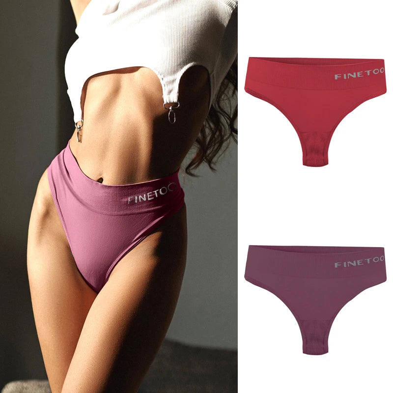Seamless High Waist Thongs - 2 Pack Plus Size Underwear