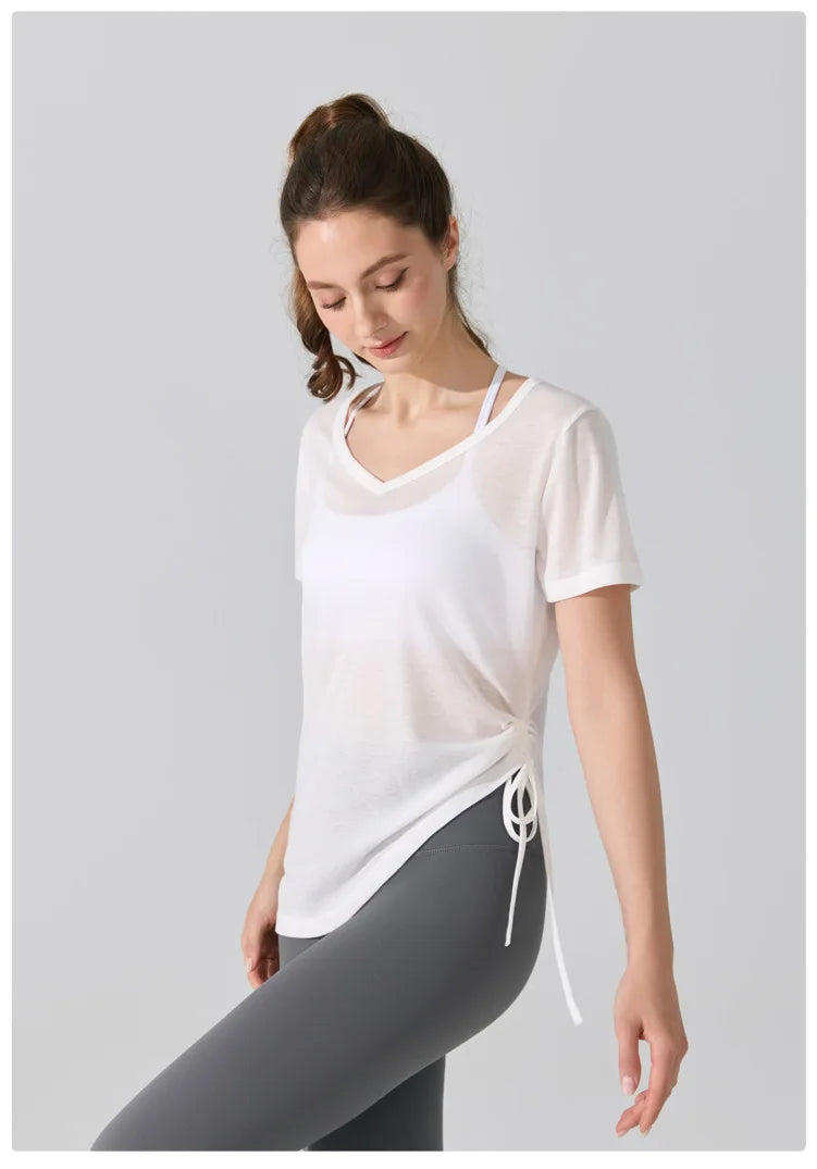 Women's Short Sleeve Yoga T-Shirt - Breathable Quick Dry Workout Top