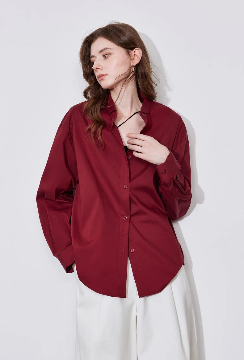 Women's Blouse Stand Collar Single Breasted Button  Shirt
