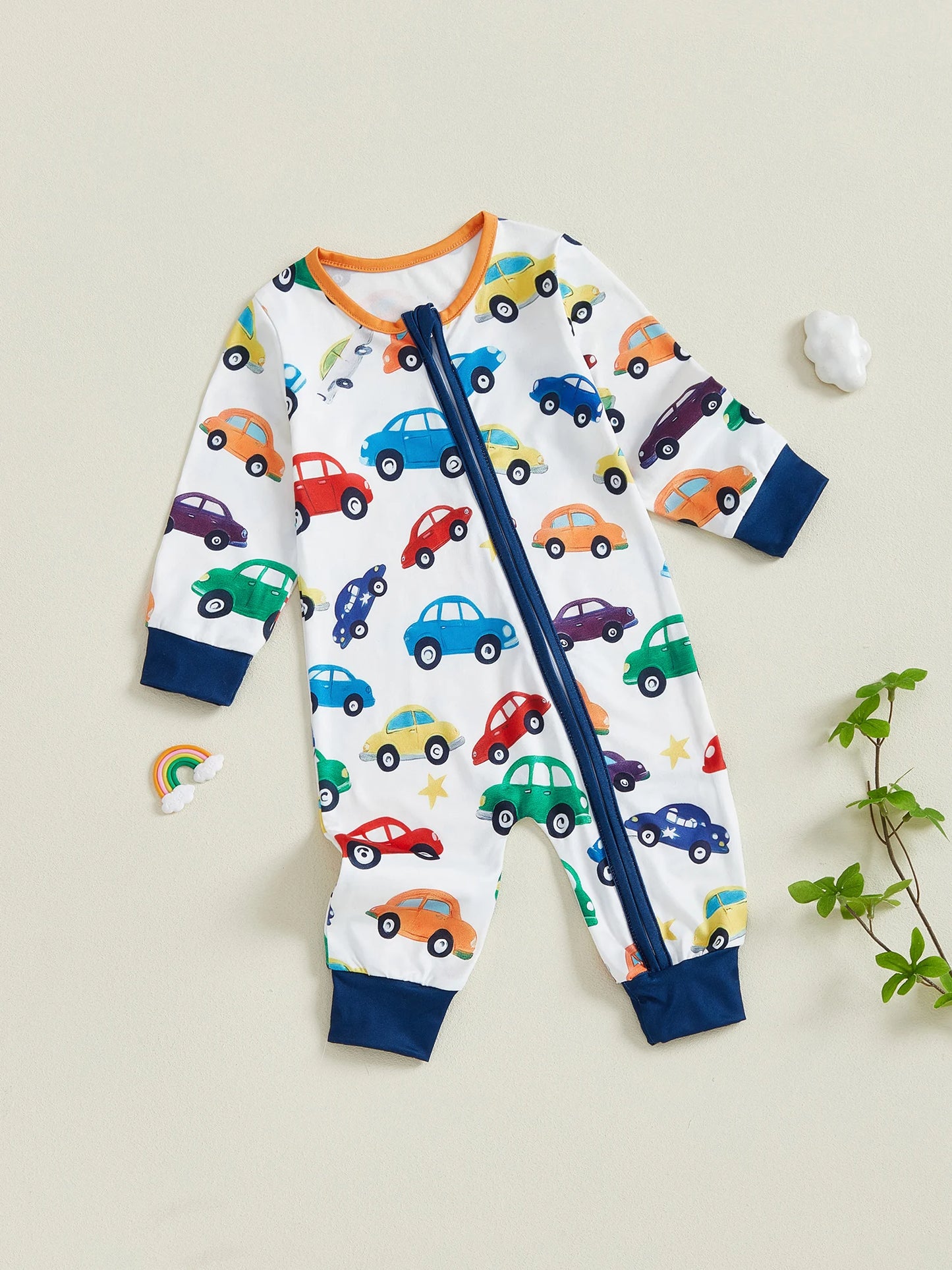 Baby Boys Car Print Zip-Up Romper (0-18M)