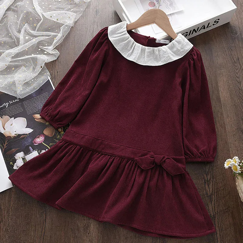 Girls Princess Dress Children Dresses Baby Girl Gown Long Sleeve Clothes Party Velvet Dress For Spring