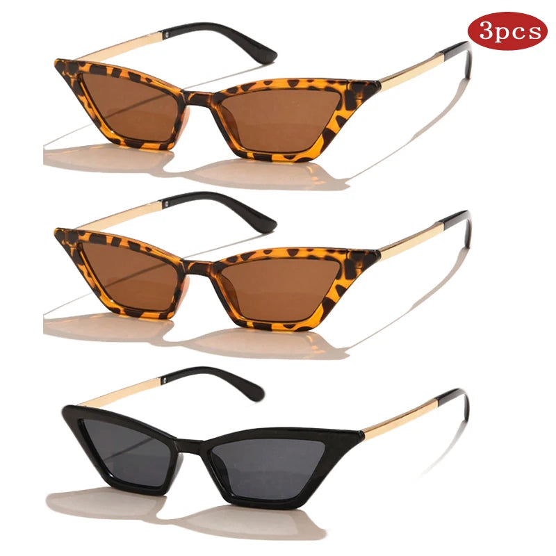 1/3pcs Women's Triangle Cat Eye Cat Eye Anti-UV Sunglasses