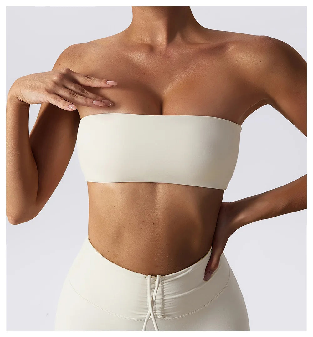 Women's Casual Sports Bra Gym Breathable Training Yoga Clothes Tube Top Fitness Workout Tank Top