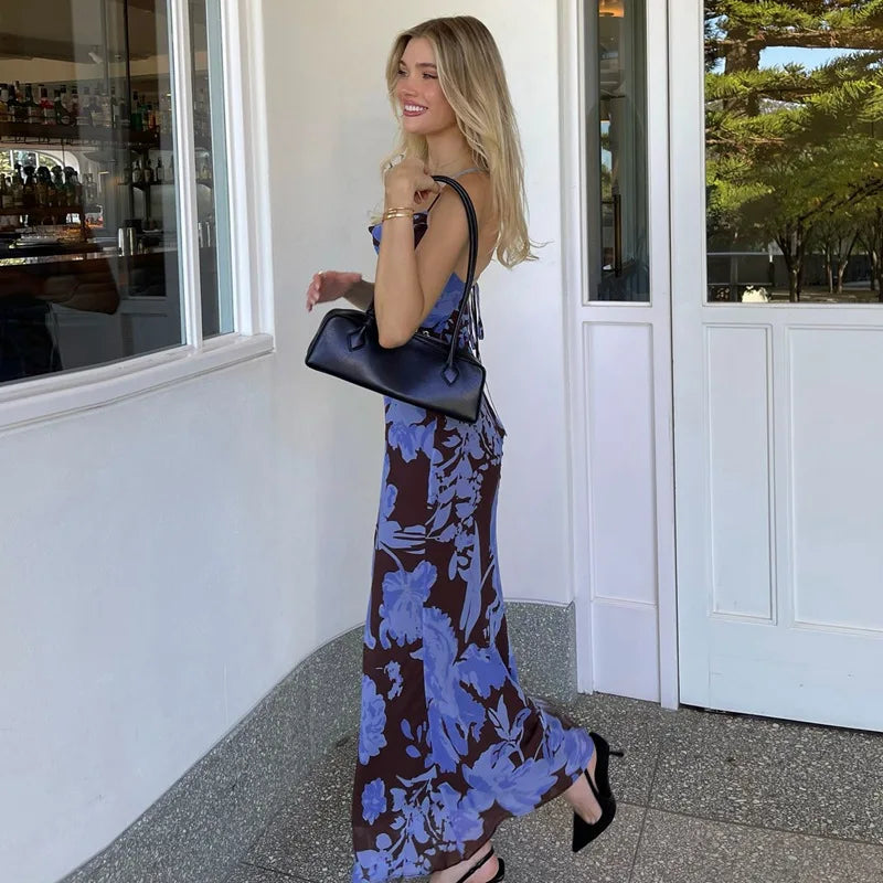 Mesh Maxi Dress - Backless Party Dress for Women