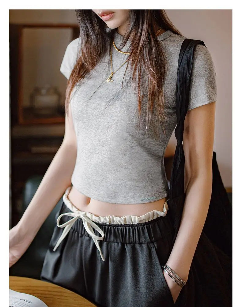 Women's Anti-Bacterial Basic T-Shirt - Slim Fit Summer Top