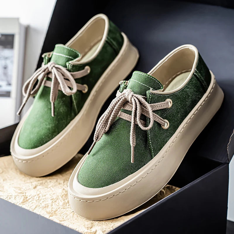 Men's Platform Suede Lace Up Shoes