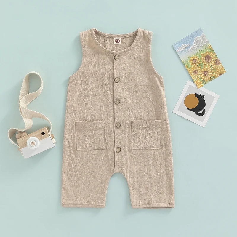 Toddler Baby Summer Romper with Pockets (0-24M)
