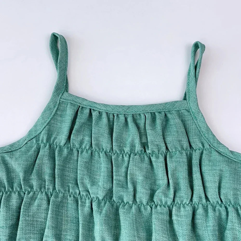 Girl's 3-7 Years Old Pleated Camisole and Wide Leg Pants Outfit