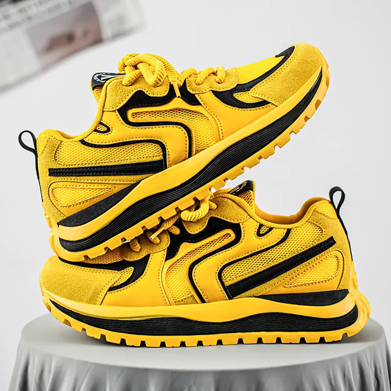 Men's Platform Vulcanized Sneakers - Breathable Tennis Sports Shoes