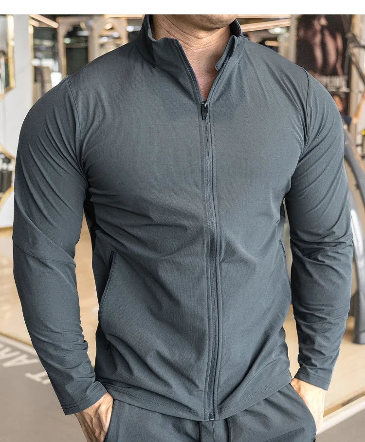 Men's Sports Fitness Running Training Long-sleeved Quick-drying Outer Jacket