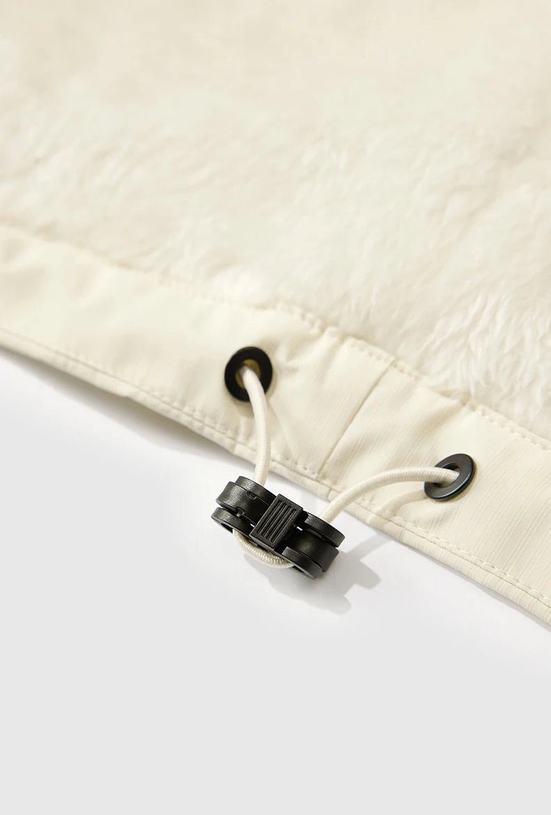 Unisex Winter Arctic Velvet Inner Parkas  High Neck Windproof Cotton Padded Hooded Jacket Outdoor Coat