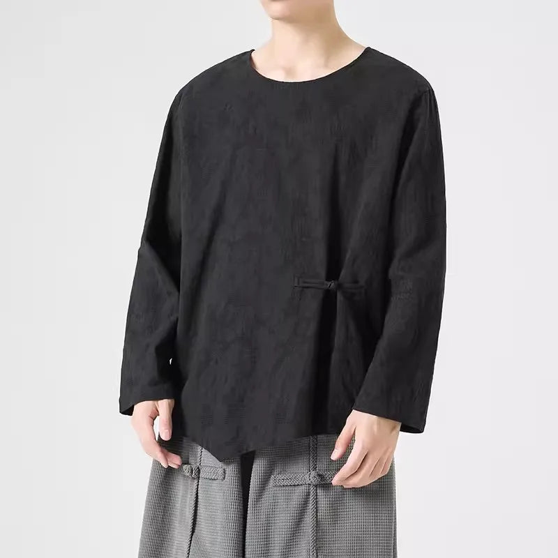 Men's Cotton Long Sleeve T-Shirt - Spring Autumn Casual O-Neck Tee