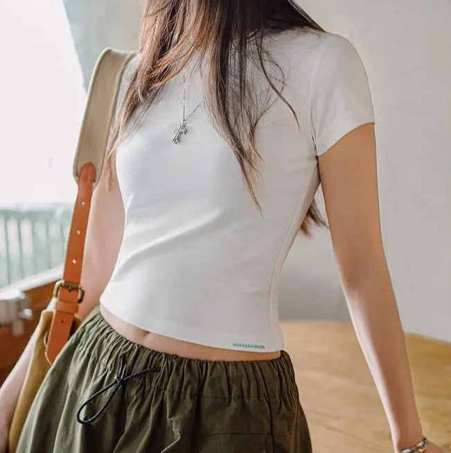 Women's Anti-Bacterial Basic T-Shirt - Slim Fit Summer Top