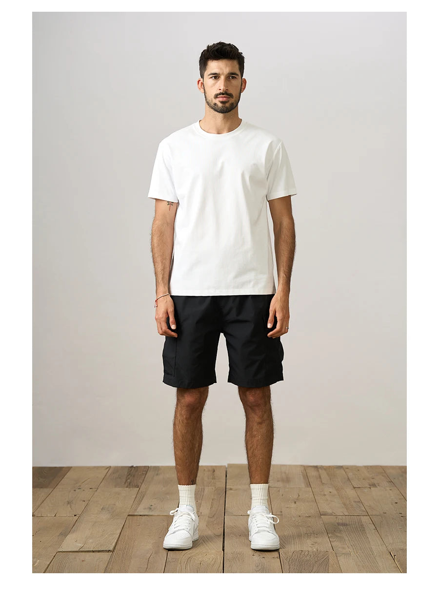Men's Oversize Lightweight 190g Quick Dry Fabric Cargo Drawstring Shorts