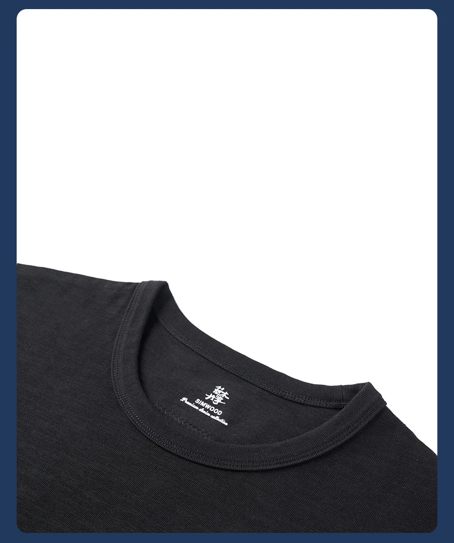 Men's Heavyweight Cotton T-Shirt with Letter Embroidery