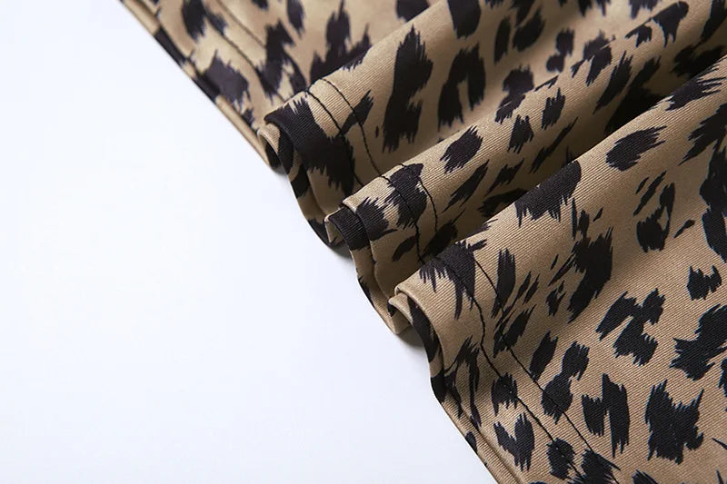 Women's Animal Leopard Print Slip Tie Front Maxi Dress - Sleeveless Backless Dress